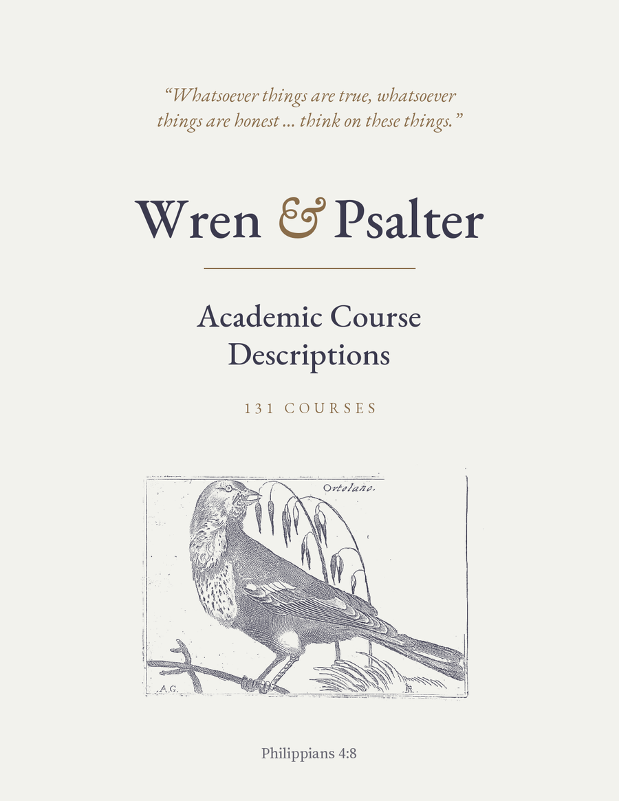 Academic Course Descriptions, Wren & Psalter, cover with an ortolan after Fornazeris